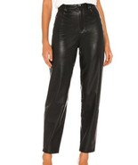 WeWoreWhat Revolve Dani boyfriend Trousers Pants Vegan Leather Black Siz... - £45.44 GBP