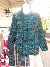 NWOT COLDWATER CREEK GREEN&amp;BLUE JAQUARD BUTTON DOWN JACKET XL - $29.99