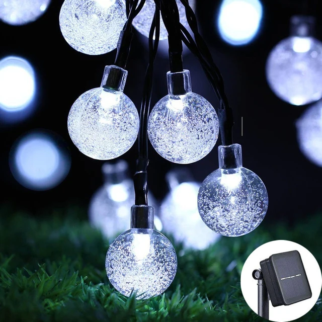 100 LEDS Crystal Ball 5M 12M Solar Power Supply LED String Light Fairy L... - $61.94