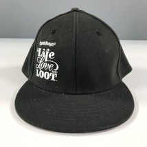 Captain Morgan Hat Black Fitted Flat Brim To Live Love and Loot Stretch - £11.18 GBP