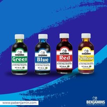 BENJAMINS FOOD COLORING: RED, YELLOW, BLUE &amp; GREEN - FREE SHIPPING - £18.60 GBP
