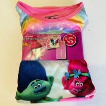 Girls Size XS 4 5 Trolls Pajamas Long Sleeve &amp; Pants Poppy &amp; Branch New - £12.65 GBP