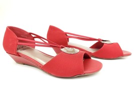 IMPO Women&#39;s &#39;REGIE&#39; Red Wedge Heel Sandals Shoes Size 6.5 M - $24.70