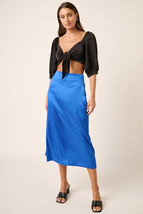 Mittoshop Side Slit Satin Midi Skirt - $39.34