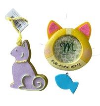 Cat Cookie and Photo Frame Christmas Ornament set NWT - £10.38 GBP