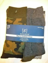 George Men&#39;s Fashion Novelty Crew Socks 6 Pair Shoe Size 6-12  Deer Hunt... - £13.39 GBP