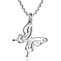 Charming Butterfly in Flight .925 Sterling Silver Pendant Necklace - £12.73 GBP