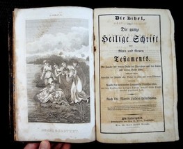 1847 Antique Buch Family German Bible Ornate Penmanship Lancaster Pa - £178.44 GBP