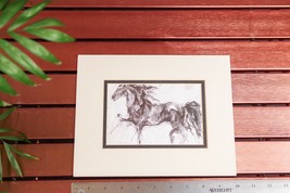 Black Prancing Horse Art Print Matted 5 X 7 Print to be 8 X 10 - £1.70 GBP