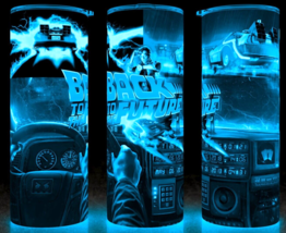 Glow in the Dark Back to the Future 80s DeLorean 88mph Cup Mug Tumbler 20oz - £18.16 GBP