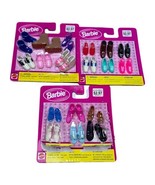 Vintage Barbie Fashion Shoes Mattel 1990s 3 paks 2 New 1 Opened Doll Clo... - £41.26 GBP