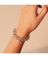 [Icemond] Iced Box Lock Miami Cuban Chain Bracelet - Gold/Silver - $16.99