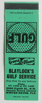 Blaylock&#39;s Gulf Service - Winter Haven, Florida 20 Strike Matchbook Cover FL - £1.57 GBP