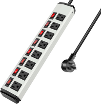 8 Outlet Metal Power Strip with Individual Switches,Heavy Duty Appliance... - $43.64