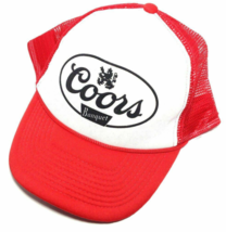 Coors Vintage Truckers Cap Hat Mesh Snapback 100% Polyester Red &amp; White - £10.18 GBP