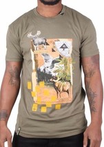 LRG Uomo Sollevato Mountain Militare Verde Su Alto Terra Erba Slim T-Shirt Nwt - $14.78