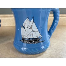 Kingswear Pottery England Schooner Ship Blue Glazed 12 Oz Mug Lot Of Two - £11.04 GBP