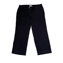 Ann Taylor Loft Capri Pants Size 4 Navy Blue Stretch Cotton Blend Womens 30X24 - £13.97 GBP
