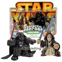 Year 2005 Star Wars Galactic Heroes Figure : OBI-WAN Kenobi And Darth Vader - £27.52 GBP