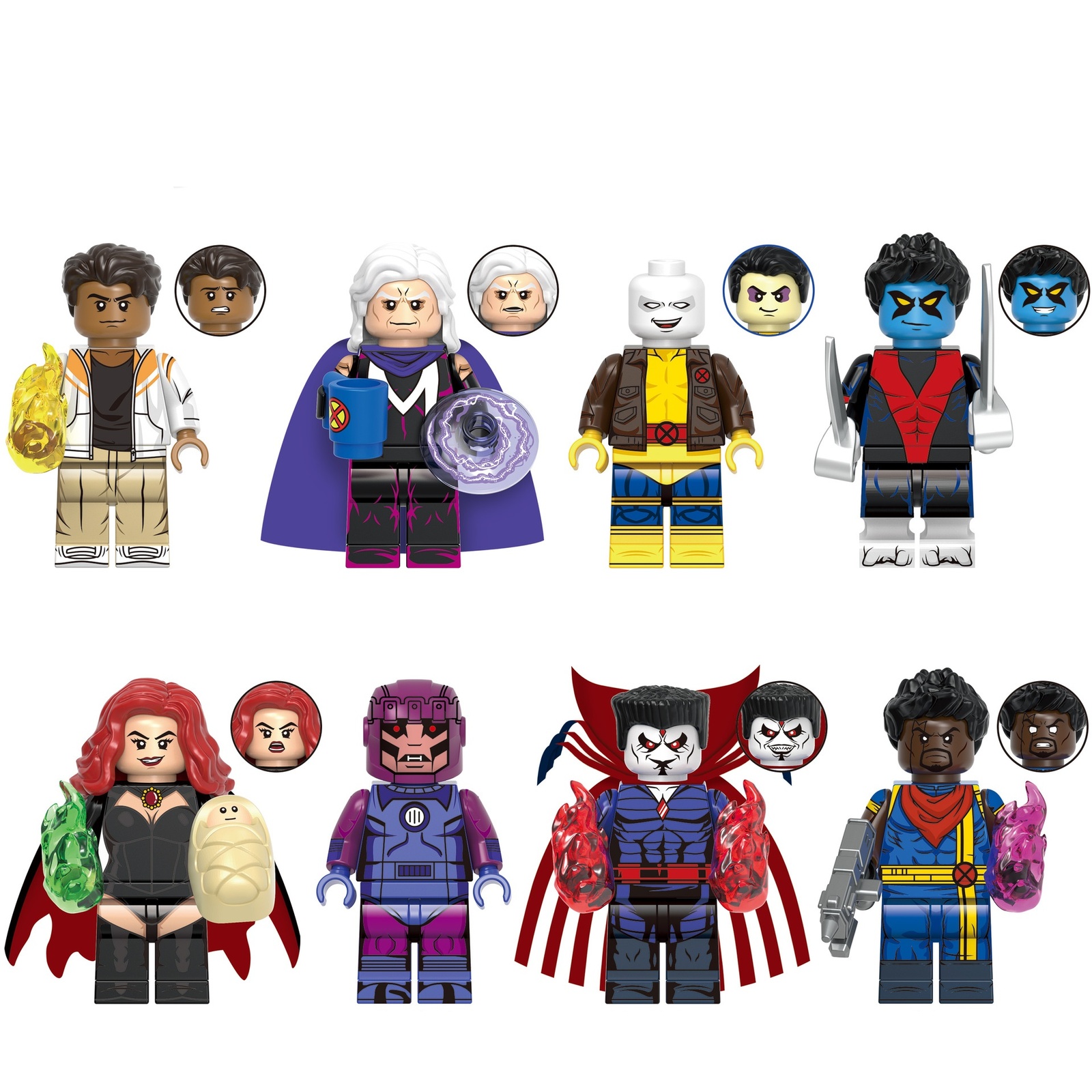 Sunspot Magneto Morph Nightcrawler Minifigures The X-Men Sets
