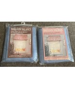 2 VTG 80s Kenney Balloon Valance Curtain Country Blue 86”x22” Double Rod... - $622.19 MXN