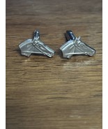 Vintage Swank Silver Toned Horse Head Mens Cufflinks Equestrian Jockey - $16.46 CAD