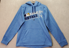 MLB Kansas City Royals Majestic Authentic Hoodie Baseball Mens Small Blue Logo - £18.40 GBP