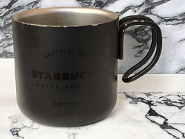 Starbucks Gatherings Mug Black Metal Stainless Steel Camping Desktop Wire Cup - £12.18 GBP