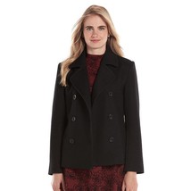 LC Lauren Conrad Black Wool-Blend Peacoat Size 4 - £44.36 GBP