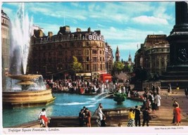 Postcard Trafalgar Square Fountains London England UK - £2.28 GBP