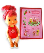 RARE Strawberry Shortcake 5&quot; Vinyl Baby Doll Style &amp; Sticker Sheet w/ Shoes - €17,37 EUR