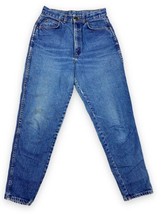 Vtg Chic Womens Medium Wash Mom Jean USA Distressed Tapered Actual 27x28 Sz 12 - £10.04 GBP