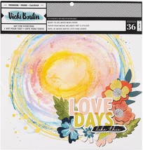 Vicki Boutin Paper 12X12Media With Painted Backgrounds From A Print Shop. - £31.42 GBP