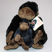 Kohl&#39;s Cares Black Gorilla Plush With Baby Stuffed Animal Toy Black Monkey Ape - £7.65 GBP