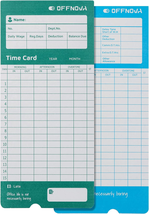 OFFNOVA Thermal Time Cards, Double-Sided Monthly Time Cards for IN/OUT Time Cloc - £17.38 GBP