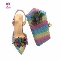 Fashion New Coming INS HOT Sale Italian Women Shoes Matching Bag in Watermelon R - £94.21 GBP