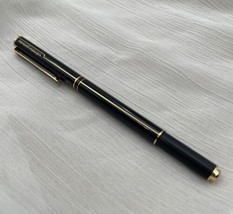 Valentino Garavani Ballpoint Pen Black &amp; Gold Vintage - £22.49 GBP