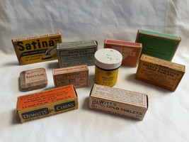 Vtg Drug Store Pharmacy Lot Worm Wood Cold Stomach Laxative Tablet Corn ... - $39.95