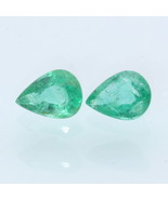 Matched Pair Natural Emerald Green Beryl Faceted Pear Rain Cut Gems 2.03... - £310.98 GBP