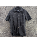 The North Face Gray Button Up Shirt Short Cuffed Sleeves Tent Print Mens... - $14.99