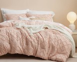 Boho Comforter Set Full - Coral Pink Tufted Shabby Chic Bedding Comforte... - $92.99