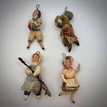 1965 Set of 4 Christmas New Year Vintage Handmade Paper Mache Doll Toy B... - $150.00