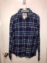 NWT Aeropostale Mens SZ Medium Long Sleeve Plaid Flannel Shirt w/ Pocket NEW - £12.65 GBP