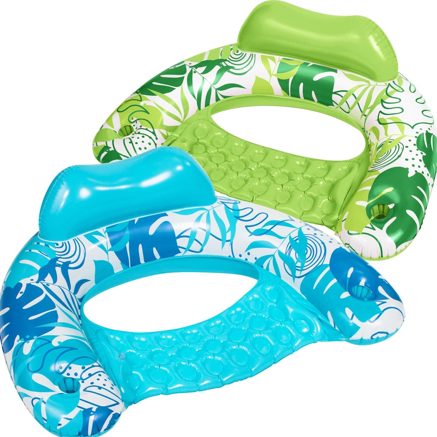 Sloosh Inflatable Pool Floats Adult, 2 Pack Pool Chairs With Cup Holders... - $44.99