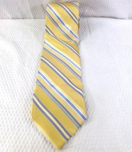 Michael Kors Mens Yellow &amp; Blue Striped Silk Tie - $12.34