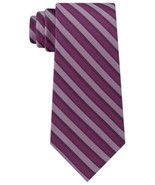 MSRP $70 Calvin Klein Men&#39;s Classic Stripe Silk 3&quot; Tie Magenta Size OSFA - $43.32 CAD