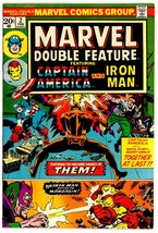 Marvel Double Feature 2 NM 9.2 Bronze Age Marvel 1974 Captain America Iron Man - £63.29 GBP