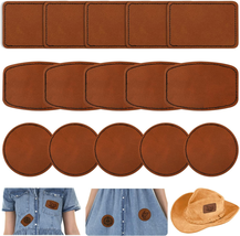 30Pcs Blank Leatherette Hat Patches, Rectangle&amp;Round&amp;Irregular Leather Patches f - £10.44 GBP