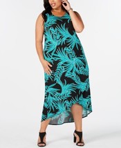 Alfani Womens Plus Size Printed Tulip Hem Dress Size 2X Color Simple Palm - £79.72 GBP