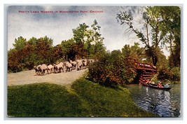 Sheep Lawn Mowers Washington Park Chicago Illinois IL UNP DB Postcard P18 - £3.20 GBP